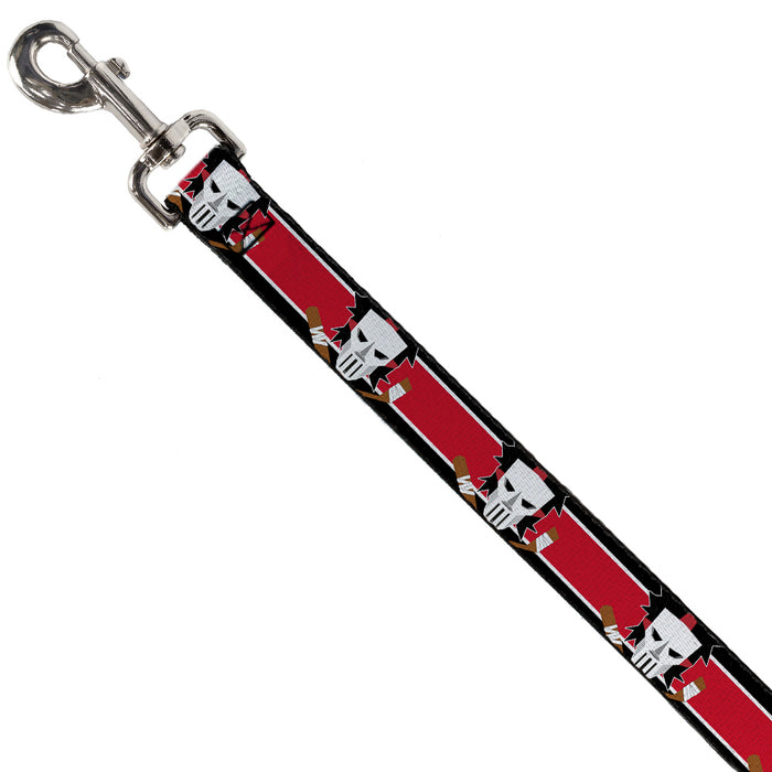 Dog Leash - Casey Jones Baseball & Hockey Stick CLOSE-UP Stripe Black/White/Red Dog Leashes Nickelodeon   