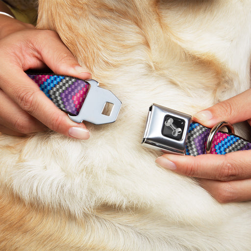 Dog Bone Seatbelt Buckle Collar - Chevron Weave Gray/Lavender/Pink/Baby Blue Seatbelt Buckle Collars Buckle-Down   