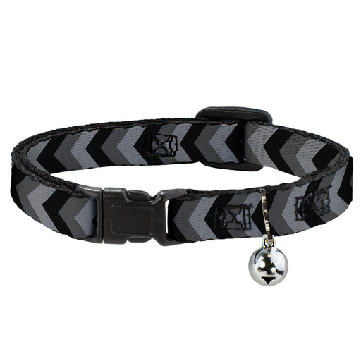 Cat Collar Breakaway - Chevron Gray Black Charcoal Breakaway Cat Collars Buckle-Down   