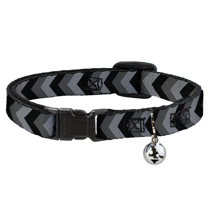 Cat Collar Breakaway - Chevron Gray Black Charcoal Breakaway Cat Collars Buckle-Down   