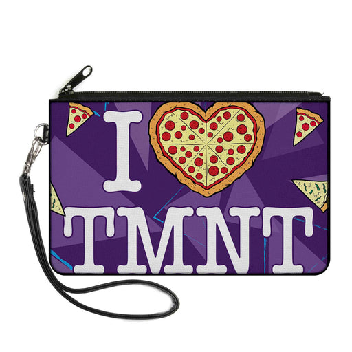 Canvas Zipper Wallet - SMALL - Classic TMNT Turtles Pose18 Eating Pizza GOT PIZZA? Pepperoni Pizza Gold Red Canvas Zipper Wallets Nickelodeon   