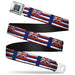 BD Wings Logo CLOSE-UP Full Color Black Silver Seatbelt Belt - Hawaii Flags Weathered Blue/Red/White Webbing Seatbelt Belts Buckle-Down   