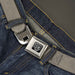 BD Wings Logo CLOSE-UP Full Color Black Silver Seatbelt Belt - Wood Grain White Oak Webbing Seatbelt Belts Buckle-Down   