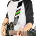 Guitar Strap - Diagonal Stripes Black White Pink Green Guitar Straps Buckle-Down   