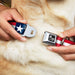 Dog Bone Seatbelt Buckle Collar - Stars & Stripes Blue/White/Red/White Seatbelt Buckle Collars Buckle-Down   
