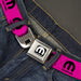 MOPAR Logo Full Color Black/White Seatbelt Belt - MOPAR Logo Repeat Hot Pink/Black Webbing Seatbelt Belts Mopar   