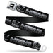 HEMI Bold Full Color Black/White Seatbelt Belt - HEMI 5.7 LITER Black/White/Silver-Fade Webbing Seatbelt Belts Hemi   