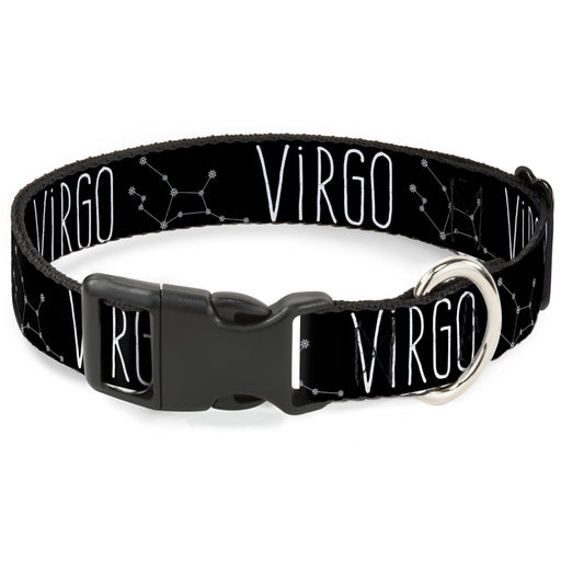 Plastic Clip Collar - Zodiac VIRGO/Constellation Black/White Plastic Clip Collars Buckle-Down   