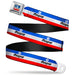 MOPAR Chrysler Logo Full Color White/Blue/Red/Black Seatbelt Belt - MOPAR Logo/Stripe Blue/White/Red Webbing Seatbelt Belts Mopar   