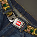 MARVEL UNIVERSE MARVEL Full Color Red White Seatbelt Belt - LOKI Poses Black/Gold/Green Webbing Seatbelt Belts Marvel Comics   
