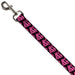 Dog Leash - Diagonal Superman Logo w/Hearts Black/Pink Dog Leashes DC Comics   
