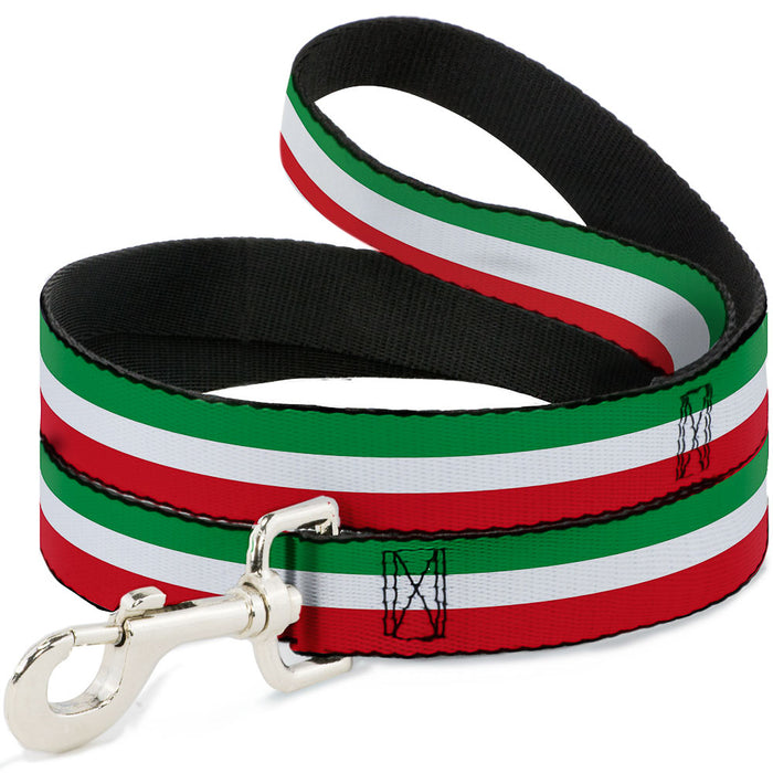 Dog Leash - Stripes Green/White/Red Dog Leashes Buckle-Down   