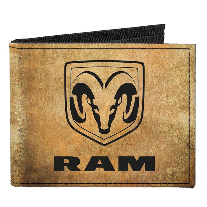 Canvas Bi-Fold Wallet - RAM Logo + GUTS-GLORY Pistons Weathered Black Canvas Bi-Fold Wallets Ram   