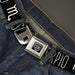 BD Wings Logo CLOSE-UP Full Color Black Silver Seatbelt Belt - Zodiac SCORPIO/Symbol Black/White Webbing Seatbelt Belts Buckle-Down   