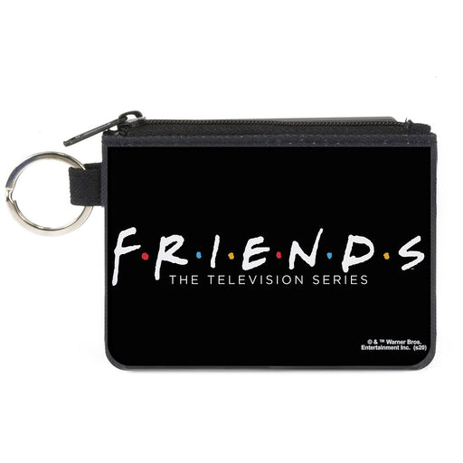 Canvas Zipper Wallet - MINI X-SMALL - FRIENDS-THE TELEVISION SERIES Logo Black White Multi Color Canvas Zipper Wallets Friends   