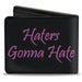 Bi-Fold Wallet - Haters Gonna Hate w Gem Black Fuchsia Bi-Fold Wallets Buckle-Down   