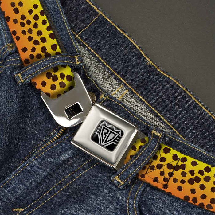 BD Wings Logo CLOSE-UP Full Color Black Silver Seatbelt Belt - Cheetah Webbing Seatbelt Belts Buckle-Down   