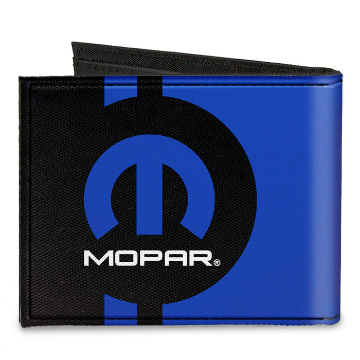 Canvas Bi-Fold Wallet - MOPAR Logo Stripe2 Black Blue Canvas Bi-Fold Wallets Mopar   