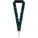 Lanyard - 1.0" - Stars Multi Stars Black Turquoise Lanyards Buckle-Down   