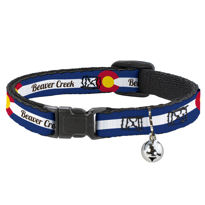 Cat Collar Breakaway - Colorado BEAVER CREEK Flag Blue White Red Yellow Breakaway Cat Collars Buckle-Down   