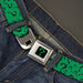 Riddler "?" Full Color Black Green Seatbelt Belt - Question Mark Scattered3 Dark Green/Black Webbing Seatbelt Belts DC Comics   
