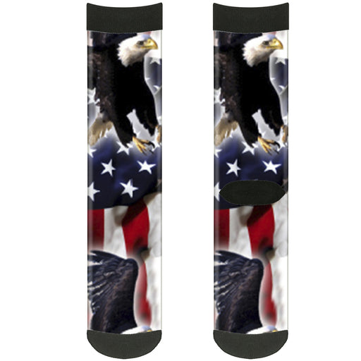 Sock Pair - Polyester - Flying Eagle American Flag - CREW Socks Buckle-Down   