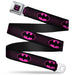 Batman Full Color Black Hot Pink Seatbelt Belt - Batman Shield/Chainlink Black/Hot Pink Webbing Seatbelt Belts DC Comics   