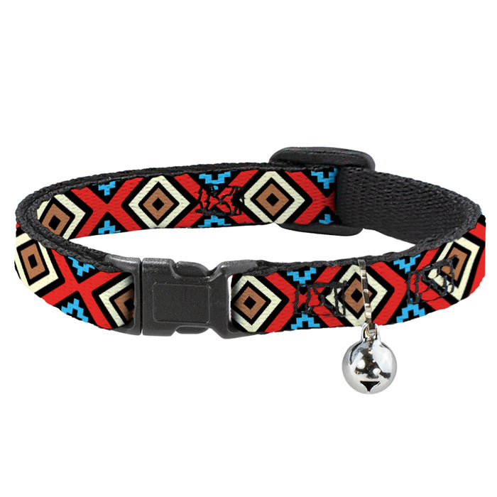 Cat Collar Breakaway - Geometric1 Black Red Tan Brown Baby Blue Breakaway Cat Collars Buckle-Down   