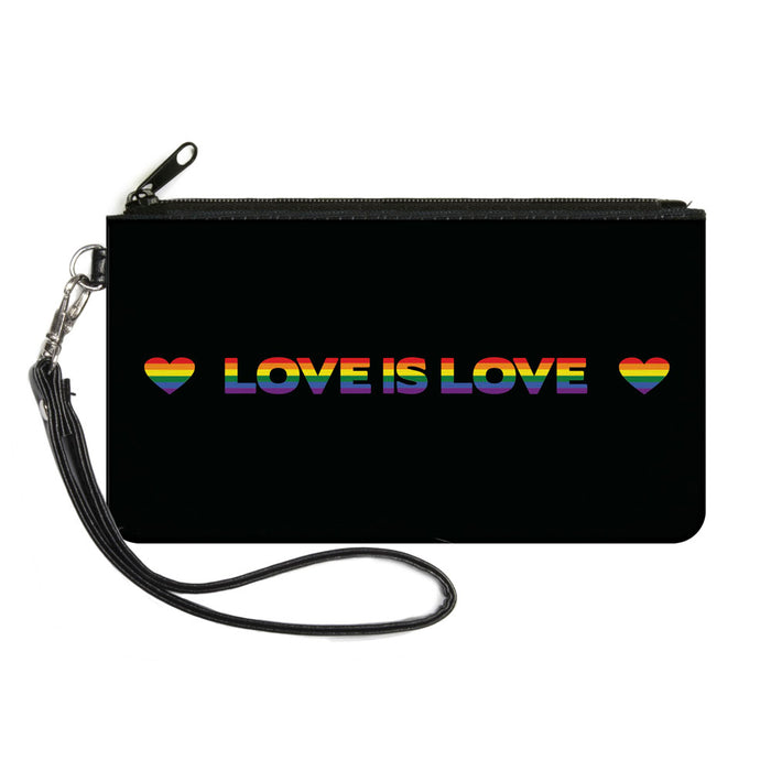 Canvas Zipper Wallet - LARGE - LOVE IS LOVE Heart Black Rainbow Canvas Zipper Wallets Buckle-Down   