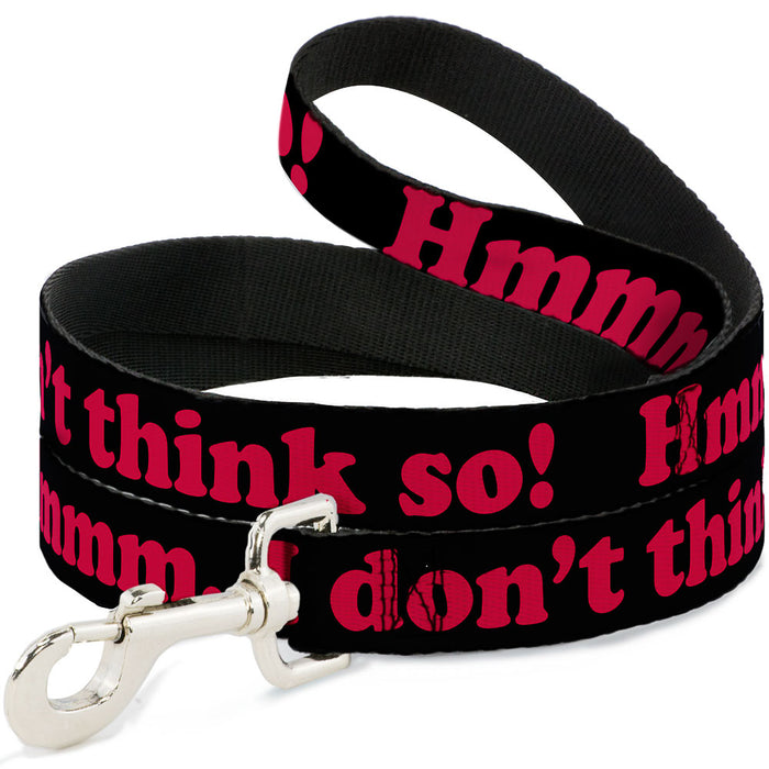 Dog Leash - HMMM, I DON'T THINK SO! Black/Pink Dog Leashes Buckle-Down   