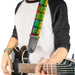 Guitar Strap - Classic TMNT Face Blocks Black Multi Color Guitar Straps Nickelodeon   