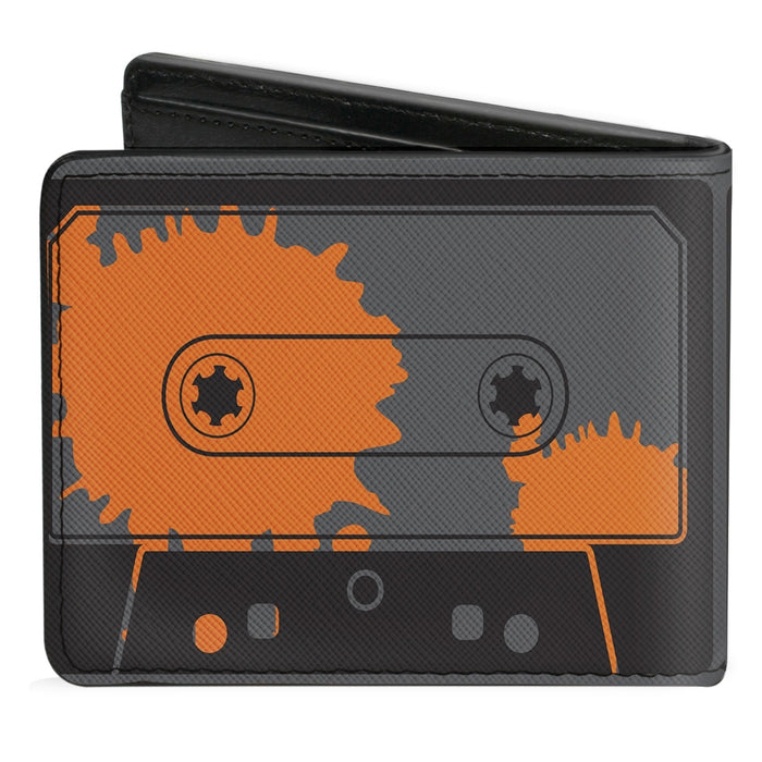 Bi-Fold Wallet - Cassette Splatter Gray Orange Bi-Fold Wallets Buckle-Down   