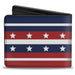 Bi-Fold Wallet - Americana Stripe w Stars2 Blue Red White Bi-Fold Wallets Buckle-Down   