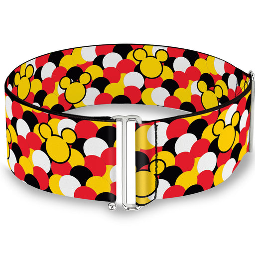 Cinch Waist Belt - Mickey Mouse Head Silhouette Scattered Dots Red White Black Yellow Womens Cinch Waist Belts Disney   
