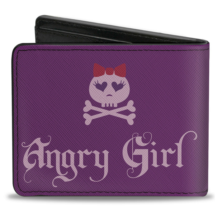 Bi-Fold Wallet - Angry Girl Purple Pink Bi-Fold Wallets Buckle-Down   