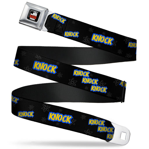 THE BIG BANG THEORY Full Color Black White Red Seatbelt Belt - KNOCK KNOCK KNOCK/Atoms Black/Gray/Blue/Yellow Webbing Seatbelt Belts The Big Bang Theory   