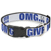 Plastic Clip Collar - OMGâ€¦GIVE ME A BREAK!!! White/Royal Plastic Clip Collars Buckle-Down   