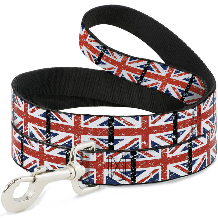 Dog Leash - United Kingdom Flags Weathered Dog Leashes Buckle-Down   