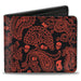 Bi-Fold Wallet - Bandana Skulls Black Orange Bi-Fold Wallets Buckle-Down   
