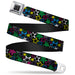 BD Wings Logo CLOSE-UP Full Color Black Silver Seatbelt Belt - Sketch Stars Black/Multi Color Webbing Seatbelt Belts Buckle-Down   