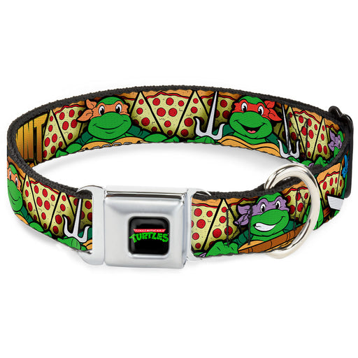 Classic TEENAGE MUTANT NINJA TURTLES Logo Seatbelt Buckle Collar - Classic Teenage Mutant Ninja Turtles Turtle Poses/Pizza Slices Seatbelt Buckle Collars Nickelodeon   
