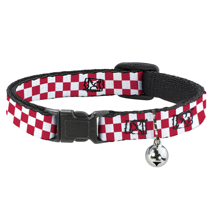 Cat Collar Breakaway - Checker Crimson White Breakaway Cat Collars Buckle-Down   