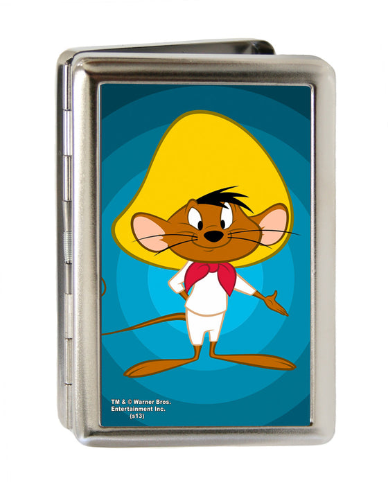 Business Card Holder - LARGE - Speedy Gonzales Pose FCG Blue Metal ID Cases Looney Tunes   