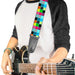 Guitar Strap - Checker Bright Pastel w Outline Guitar Straps Buckle-Down   