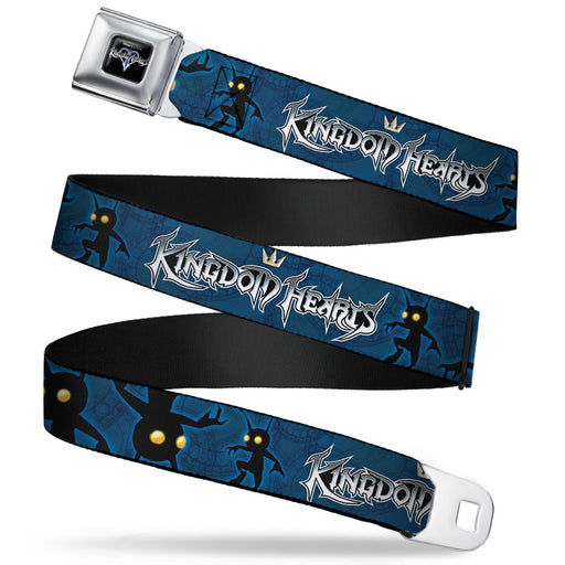 KINGDOM HEARTS Logo Full Color Black Silver Blue Fade Seatbelt Belt - KINGDOM HEARTS Shadow Poses2 Navy Blue/Black Webbing Seatbelt Belts Disney   