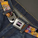 Nick 90'S Rewind Icon Full Color Black/Blue/Pink Seatbelt Belt - Nick 90's Rewind Character Mash Up Collage2 Pinks Webbing Seatbelt Belts Nickelodeon   