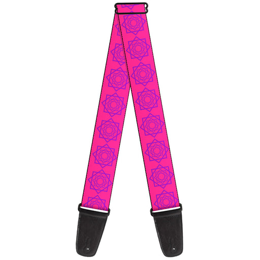 Guitar Strap - Rotating Squares Pink Purple Guitar Straps Buckle-Down   