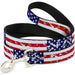 Dog Leash - United States Flags CLOSE-UP Weathered Dog Leashes Buckle-Down   