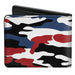 Bi-Fold Wallet - RAM Logo + Americana Camo Black White Red Blue Bi-Fold Wallets Ram   