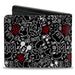 Bi-Fold Wallet - Mickey Mouse Icon Doodles Collage Black White Red Bi-Fold Wallets Disney   